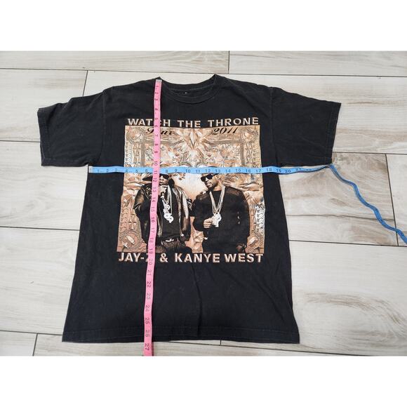 Mens Jay Z Kanye West 2011 Watch The Throne Double Sided Tour T Shirt - Picture 2 of 5